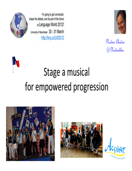 Stage a Musical for Empowered Progression Le Programme…