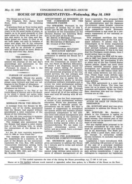 HOUSE of REPRESENTATIVES-Wednesday, May 10, 1989 the House Met at 2 P.M