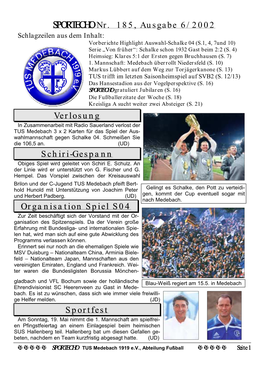 SPORTECHO Nr. 185, Ausgabe 6/2002