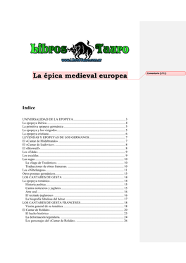 La Épica Medieval Europea Comentario [LT1]