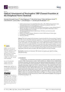 Optical Assessment of Nociceptive TRP Channel Function at the Peripheral Nerve Terminal