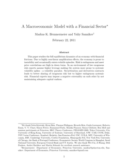 A Macroeconomic Model with a Financial Sector∗