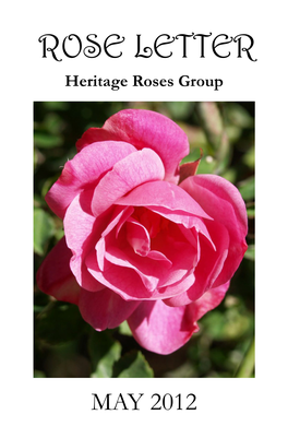 ROSE LETTER Heritage Roses Group