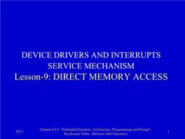 Lesson-9: DIRECT MEMORY ACCESS