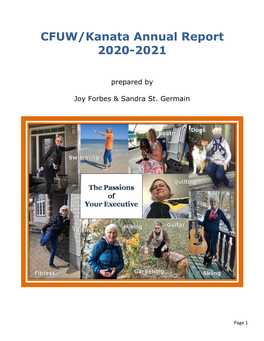 CFUW/Kanata Annual Report 2020-2021