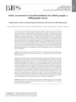 Safety Assessment of Essential Medicines for Elderly People: a Bibliographic Survey