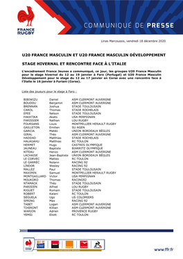 U20 Dev France Masculin