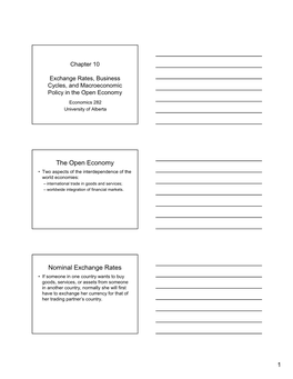 The Open Economy Nominal Exchange Rates