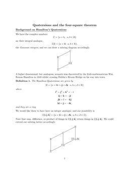 Quaternions and the Four-Square Theorem