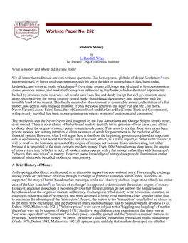 Working Paper No. 252