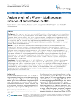 Ancient Origin of a Western Mediterranean Radiation of Subterranean Beetles