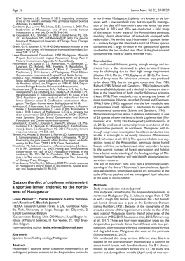 Data on the Diet of Lepilemur Mittermeieri, a Sportive Lemur