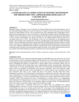 A Comparative Classification of Pottery Motifsfrom The