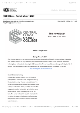 CCSC News - Term 3 Week 1 2020 29/7/20, 10:18 Am