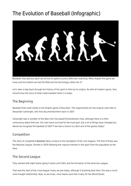 The Evolution of Baseball (Infographic)