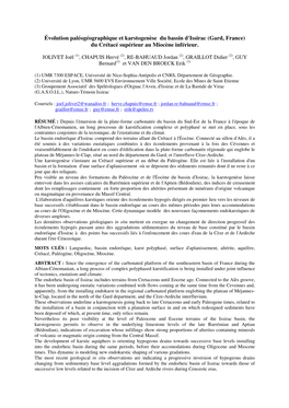 Évolution Paléogéographique Et Karstogenèse Du Bassin D'issirac (Gard, France) Du Crétacé Supérieur Au Miocène Inférieur