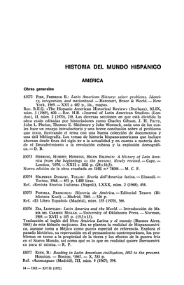 Historia Del Mundo Hispánico