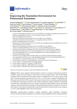 Improving the Translation Environment for Professional Translators