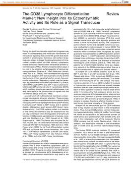 The CD38 Lymphocyte Differentiation Review Marker: New Insight Into Its Ectoenzymatic Activity and Its Role As a Signal Transducer