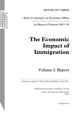 The Economic Impact of Immigration