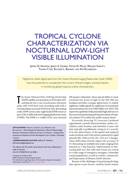 Tropical Cyclone Characterization Via Nocturnal Low-Light Visible Illumination