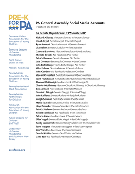 SOCIAL MEDIA PA Gen Assembly Profiles