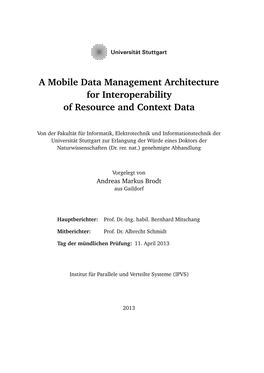 A Mobile Data Management Architecture for Interoperability of Resource and Context Data
