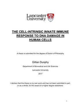 The Innate Immune Response to DNA Damage Occurs in Live Intact Cells