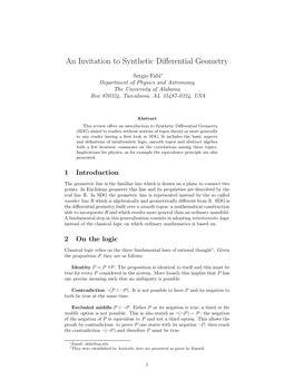 An Invitation to Synthetic Differential Geometry