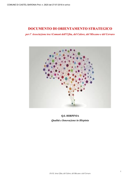 DOCUMENTO DI ORIENTAMENTO STRATEGICO Per L’ Associazione Tra I Comuni Dell’Ufita, Del Calore, Del Miscano E Del Cervaro