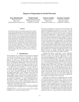 Degrees of Separation in Social Networks