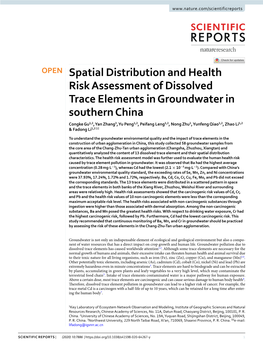 Spatial Distribution and Health Risk Assessment of Dissolved Trace