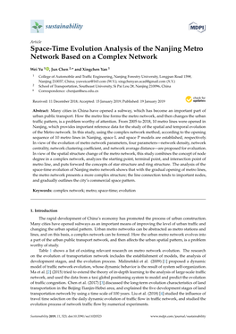 Space-Time Evolution Analysis of the Nanjing Metro Network Based on a Complex Network