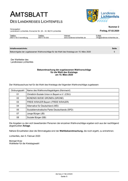 Amtsblatt Des Landkreises Lichtenfels