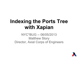 Indexing the Ports Tree with Xapian