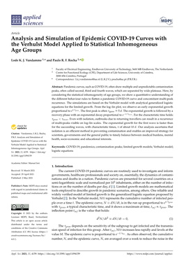 Analysis and Simulation of Epidemic COVID-19 Curves with the Verhulst Model Applied to Statistical Inhomogeneous Age Groups