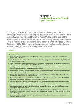 Appendix a Landscape Character Type A: Open Downland