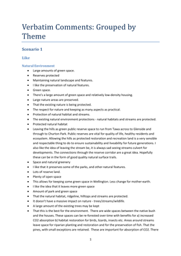 Upper Stebbings Valley Verbatim Comment Analysis