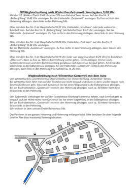 ÖV-Wegbeschreibung Nach Winterthur-Gotzenwil, Samstagskurs 9:00 Uhr Wegbeschreibung Nach Winterthur-Gotzenwil Mit Dem Auto