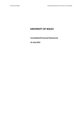 University of Wales Consolidated Statements 2019