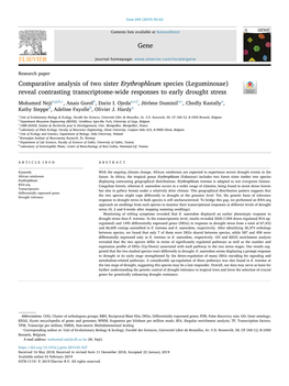 Comparative Analysis of Two Sister Erythrophleum Species