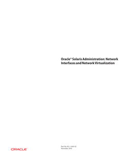 Oracle Solaris Administration Network Interfaces And