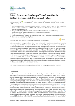 Latent Drivers of Landscape Transformation in Eastern Europe: Past, Present and Future