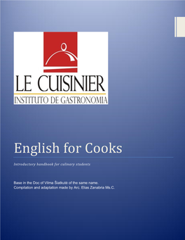 English for Cooks