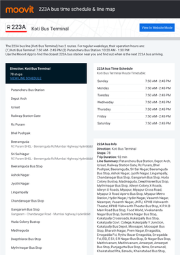 223A Bus Time Schedule & Line Route