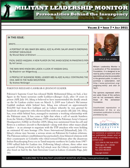 Militant Leadership Monitor Is the Man Who Knew Bin Laden: a Look at Hassan Ghul a Publication of the Jamestown by Wladimir Van Wilgenburg