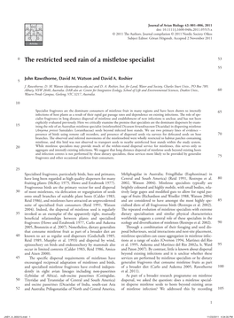 The Restricted Seed Rain of a Mistletoe Specialist 53 55