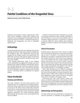 Trigonitis) Can Be Challenging and Frustrating for Both the Triad of ﬁndings: 1) Severe Pain with Vestibular Touch Or Patient and Clinician