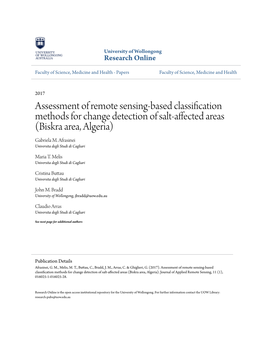 Assessment of Remote Sensing-Based Classification Methods for Change Detection of Salt-Affected Areas (Biskra Area, Algeria) Gabriela M