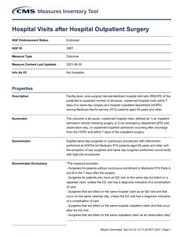 Hospital Visits After Hospital Outpatient Surgery